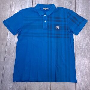 Burberry Vibrant Blue Plaid Polo Shirt